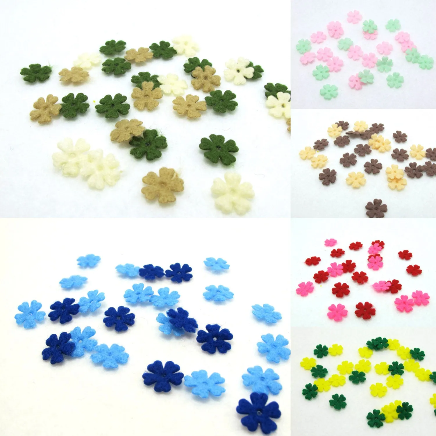 100 Pieces Mini Felt Flower Die Cut|Acrylic Felt|Scrapbook|Supply|Craft