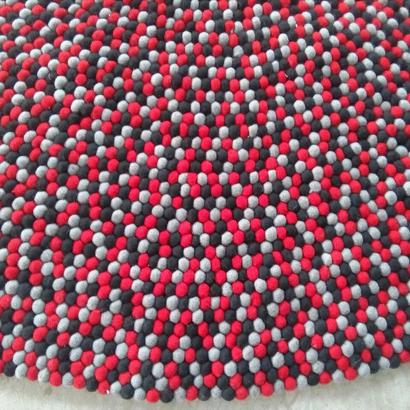 Cherry Berry Felt Ball Rug