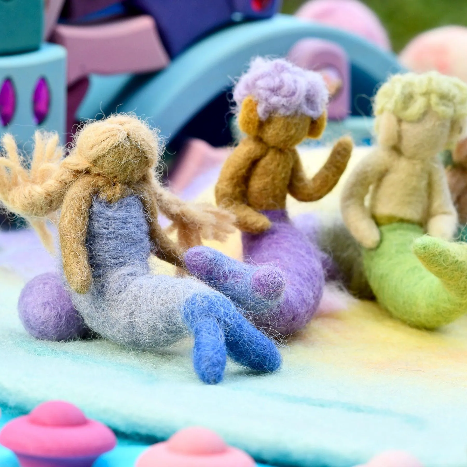 Felt Waldorf Merman - Green Hair
