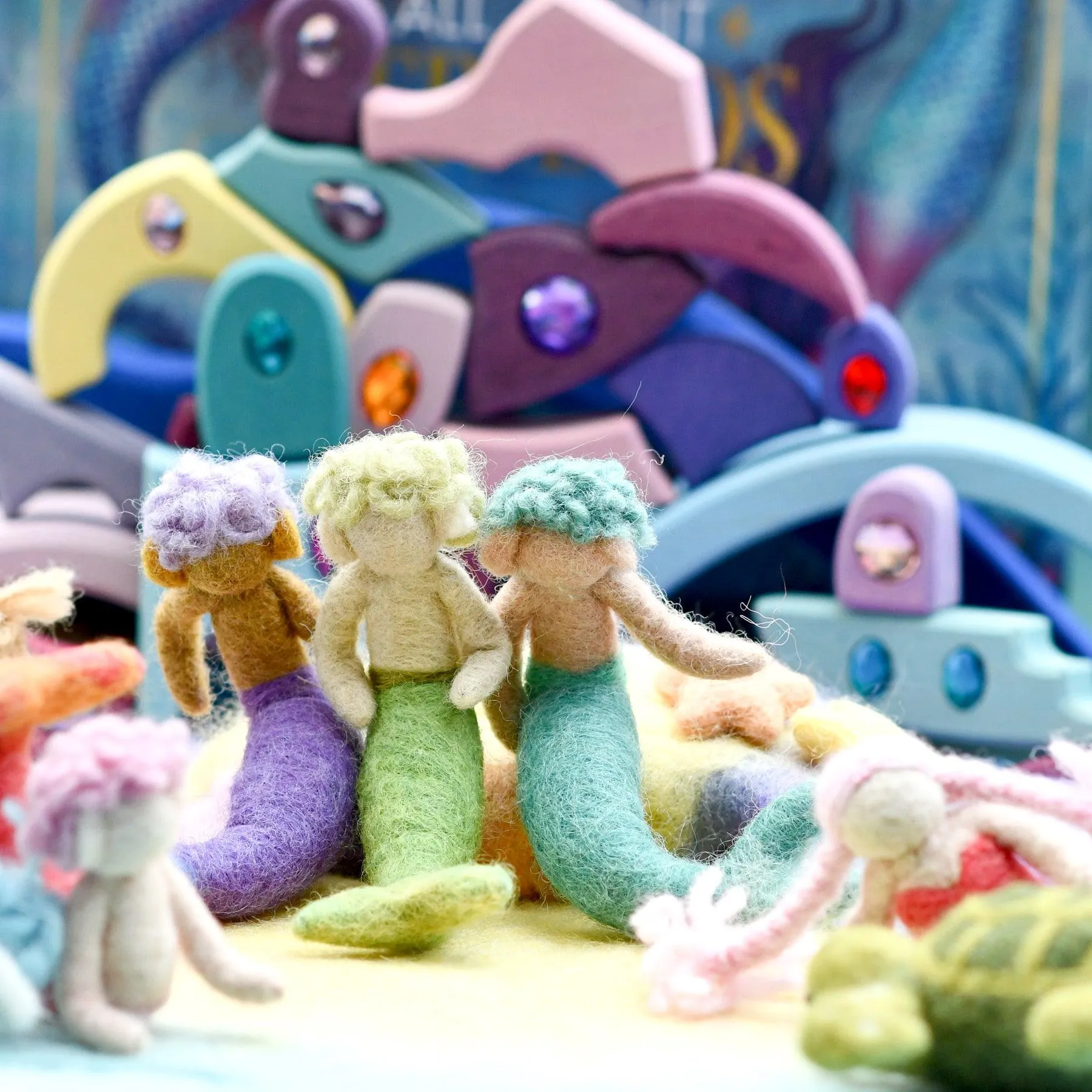 Felt Waldorf Merman - Green Hair