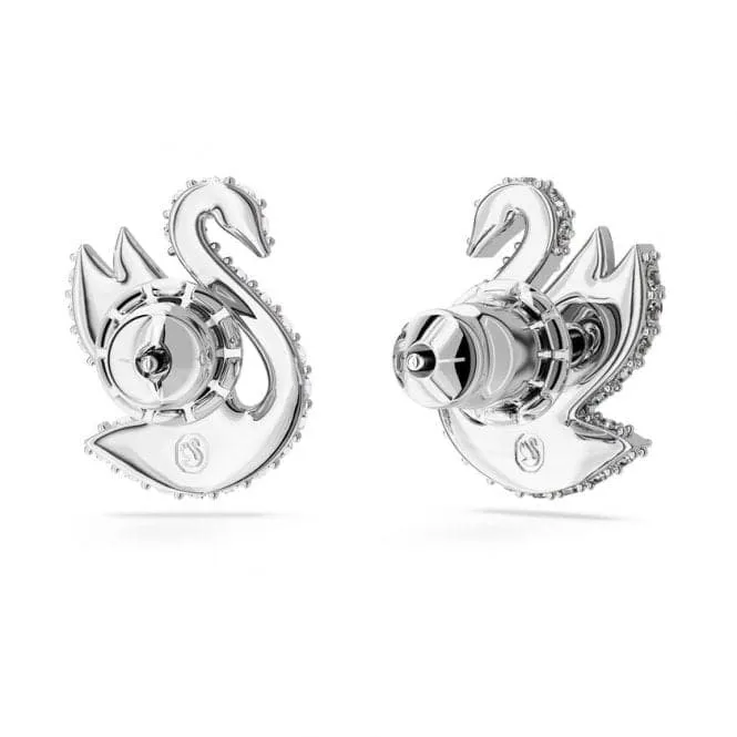 Iconic Swan Rhodium Plated White Swan Stud Earrings 5647873