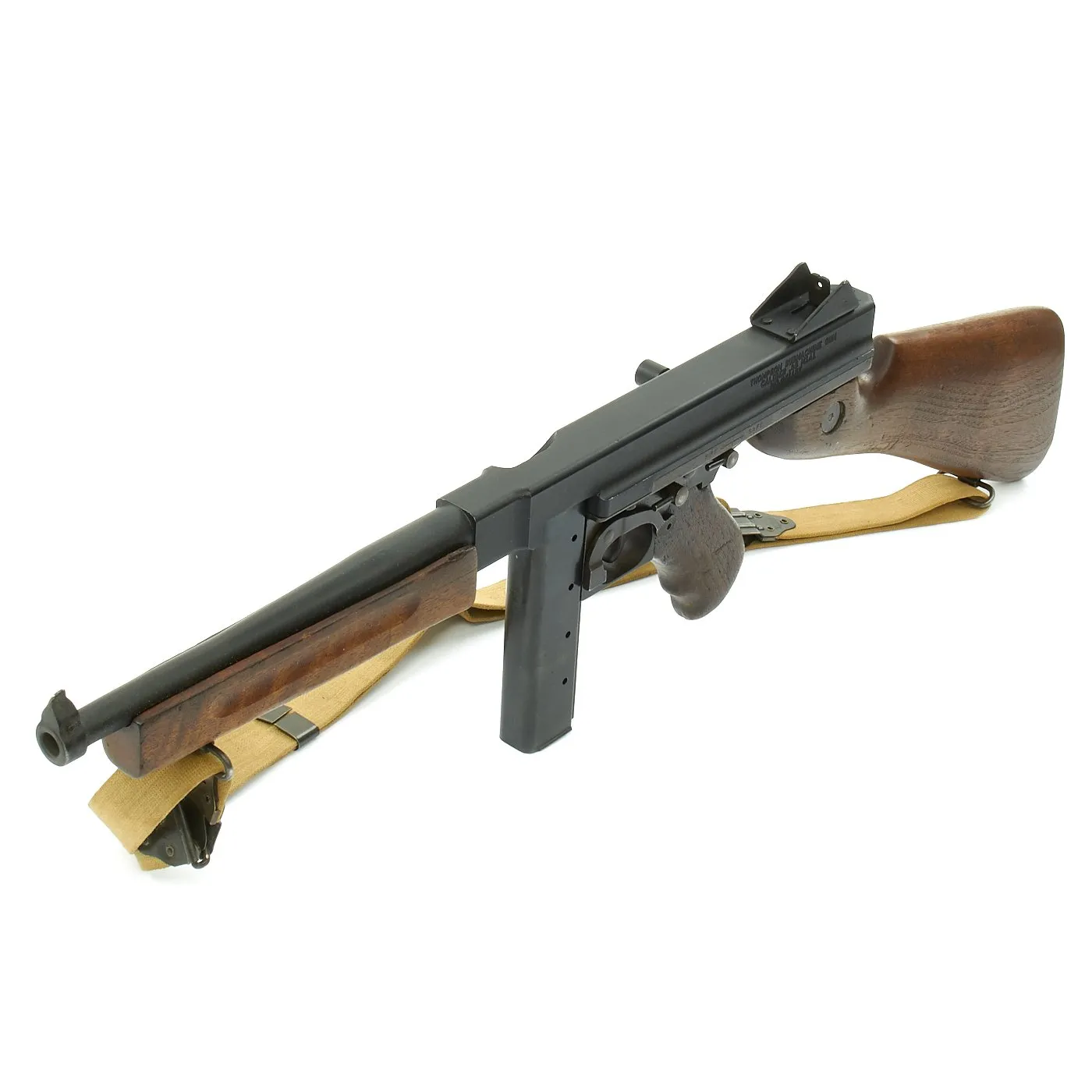 Original U.S. WWII Thompson M1A1 Display SMG with Paratrooper Drop Bag and Accessories