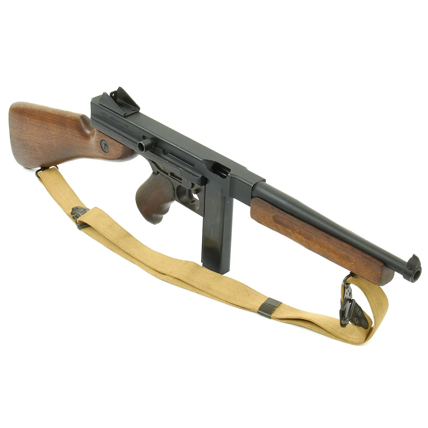 Original U.S. WWII Thompson M1A1 Display SMG with Paratrooper Drop Bag and Accessories