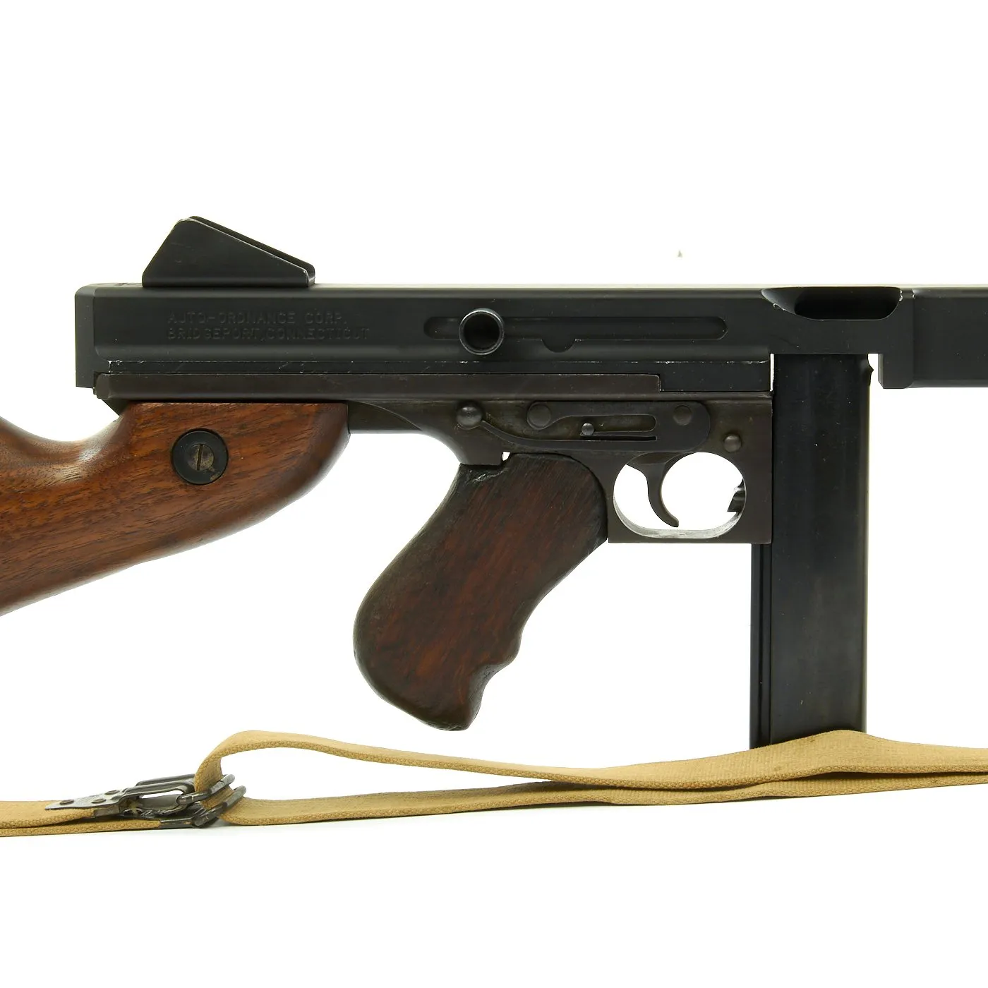 Original U.S. WWII Thompson M1A1 Display SMG with Paratrooper Drop Bag and Accessories