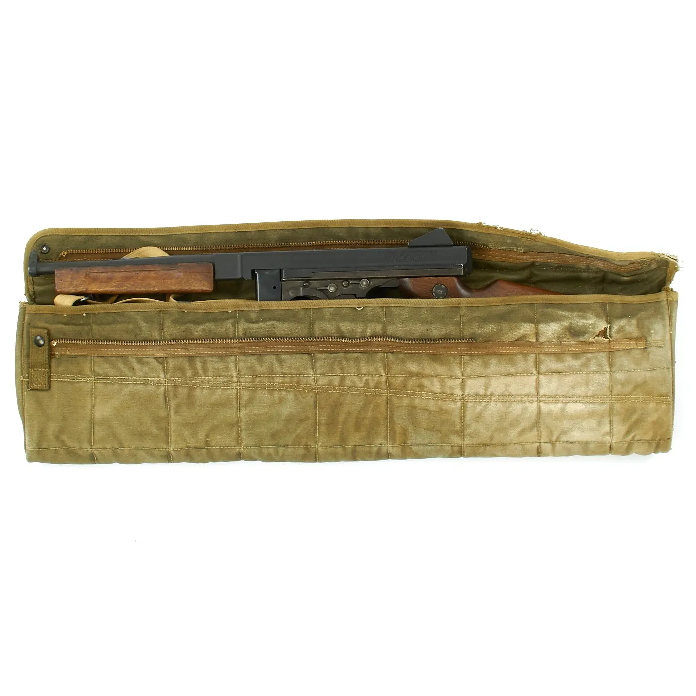 Original U.S. WWII Thompson M1A1 Display SMG with Paratrooper Drop Bag and Accessories