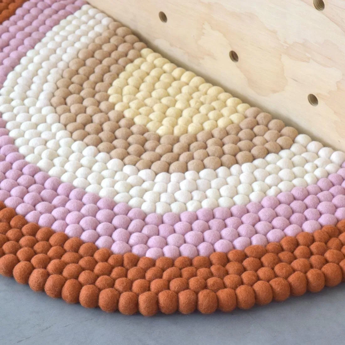 Rainbow Felt Ball Rug - Boho