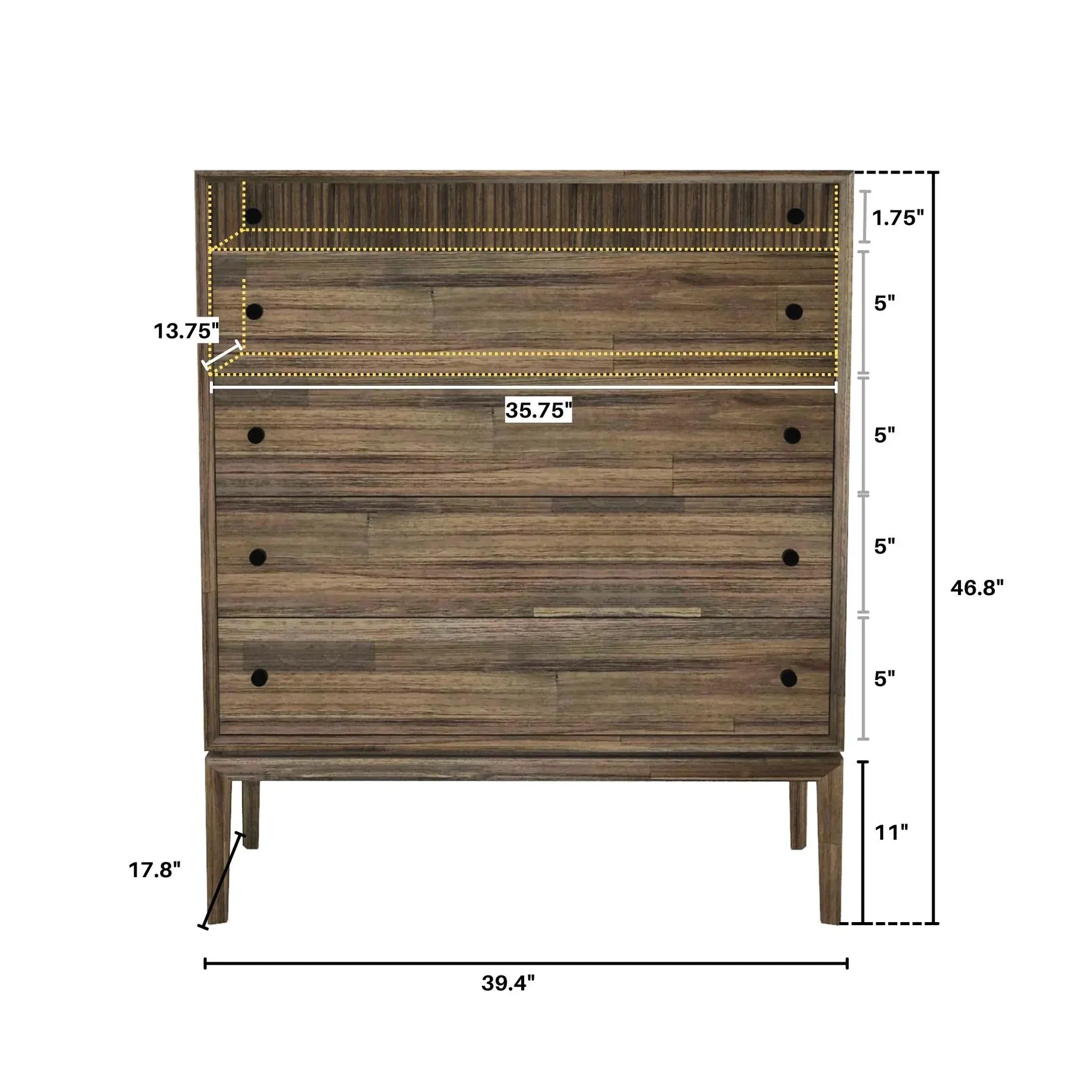 West 5 Drawer Dresser