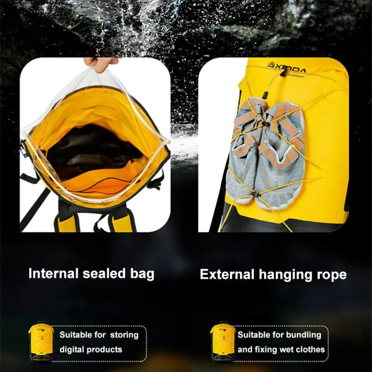 XINDA XD-BAG19 IPX7 Waterproof Outdoor Stream Tracing Backpack Diving Bag, Color: Black-16L