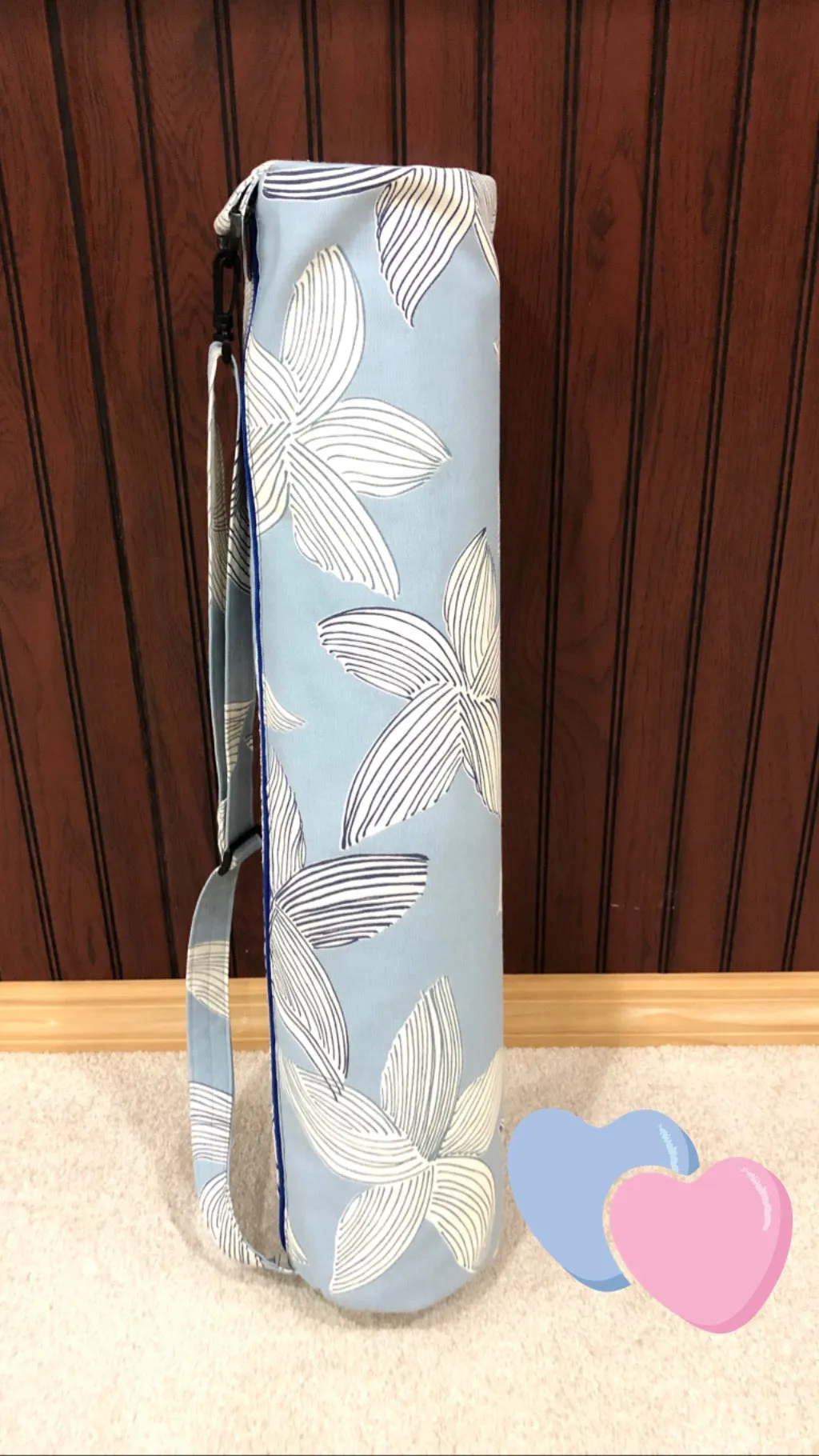 Yoga Bag with zipper - blue