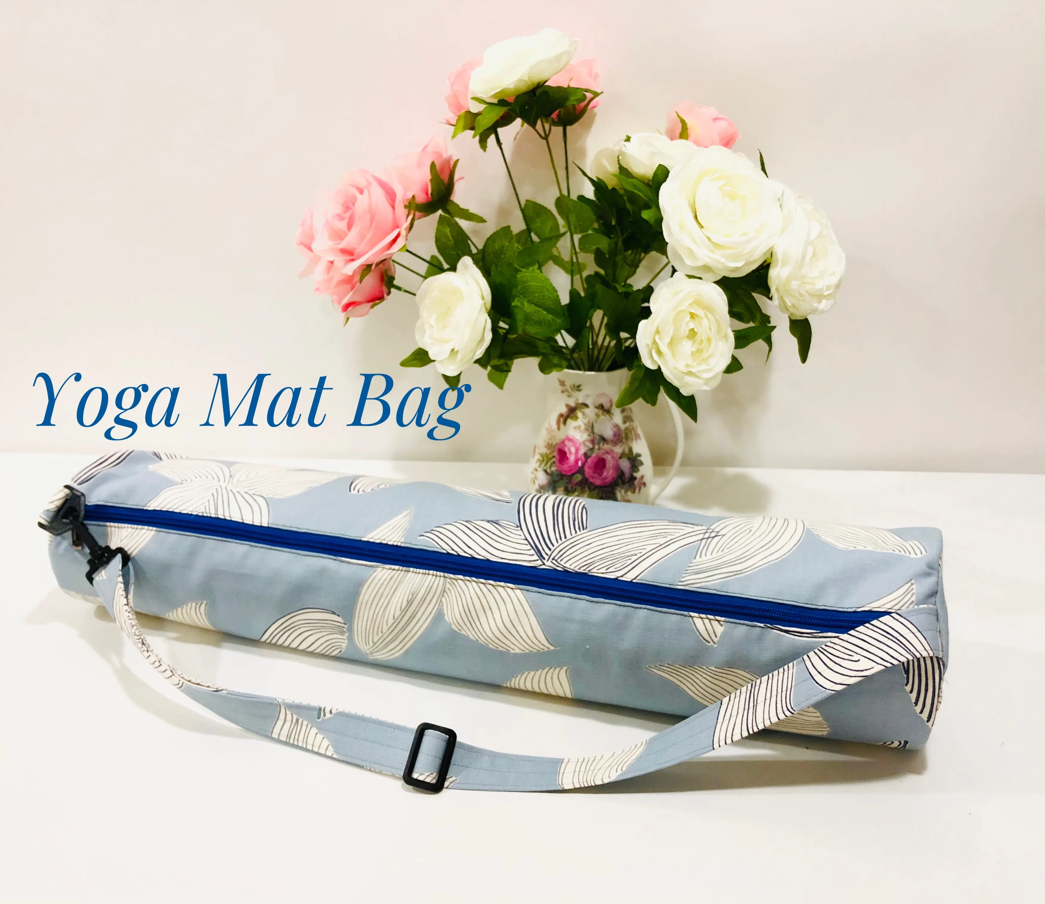Yoga Bag with zipper - blue
